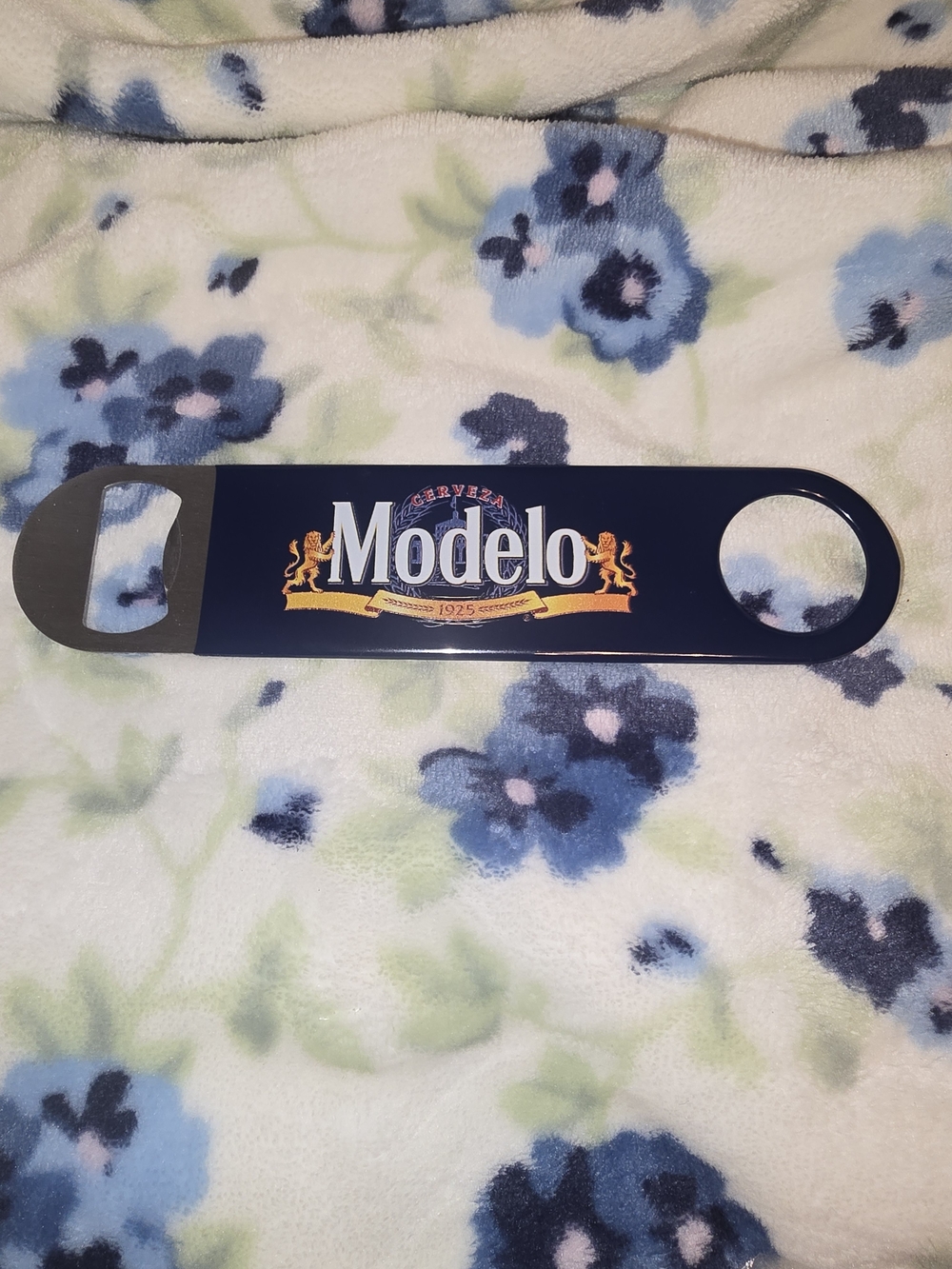 ModelCo Navy Blue and Gold Modelo Logo Bar Opener